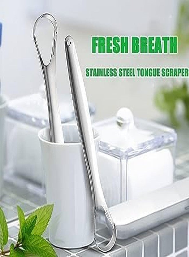 Prostuff.in® Tongue Scraper Cure Bad for a Fresh Breath and Better Oral Health, Tongue Cleaner for Kids and Adults, Stainless Steel Tongue Cleaner Healthier Breath in Seconds - 5pcs (Silver) - Image 4